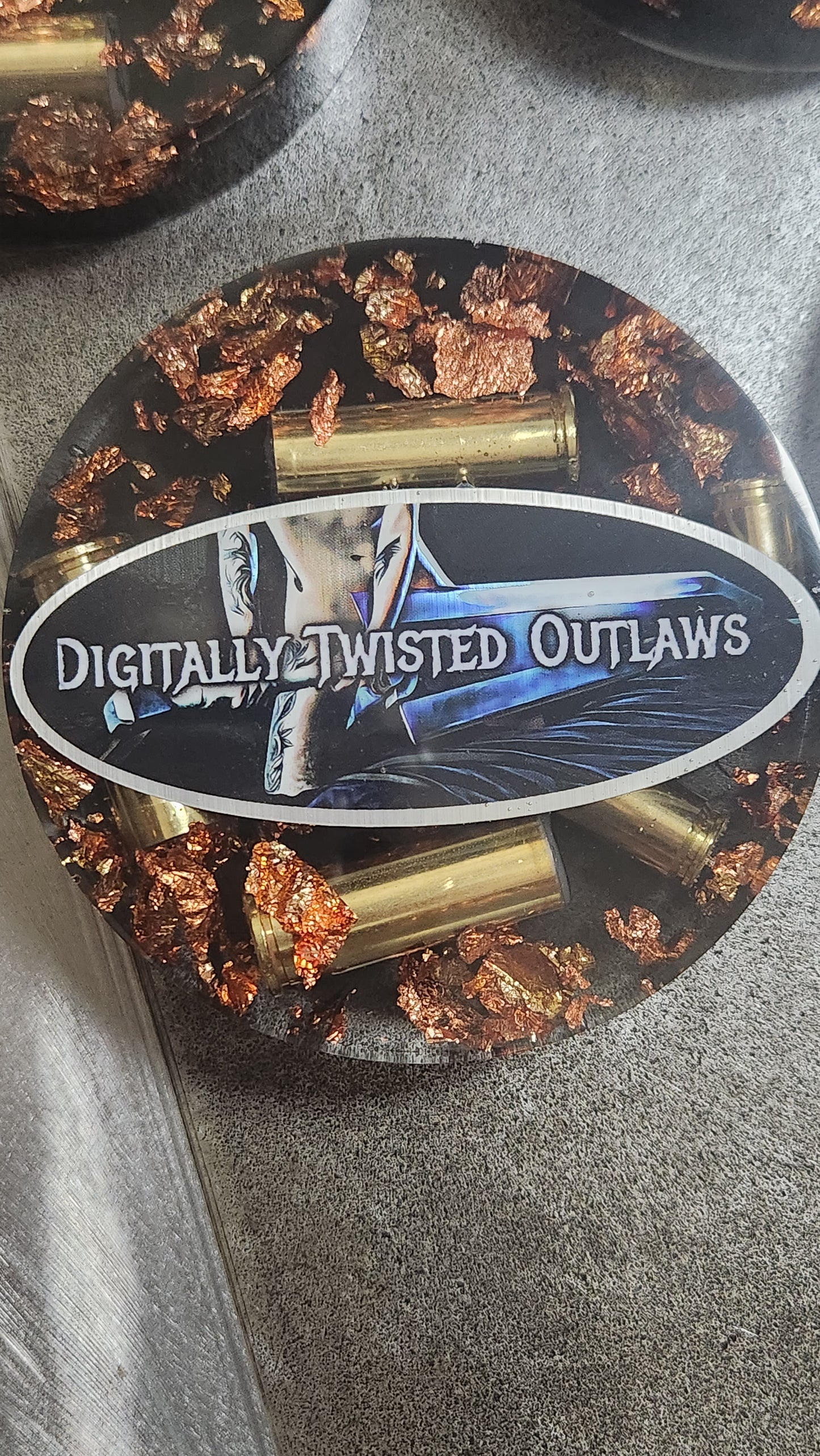 Digitally Twisted Outlaws Coasters with Brass Ammo Casings